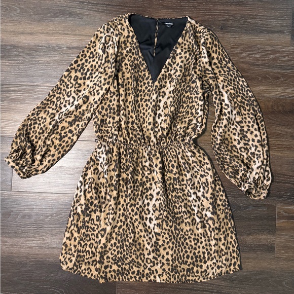 Express Dresses & Skirts - Vintage Express Black and Brown Animal Print Dress